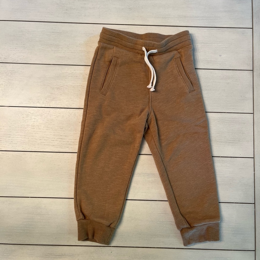 Tan joggers with draw string